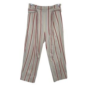 Parker Striped Pants Womens 6 High Waist Tie Belt Cropped Preppy Nautical
